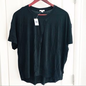 New! Gap Black Pleat Neck Tee